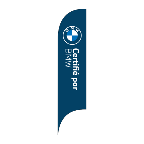 Drapeaux style étendard Certifiée BMW - Bleu