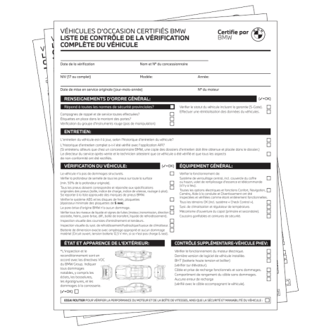 Formulaires plan de protection Certifiée BMW