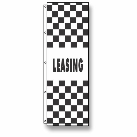 Leasing Checkered Dealership Flag 3.5' x 10'