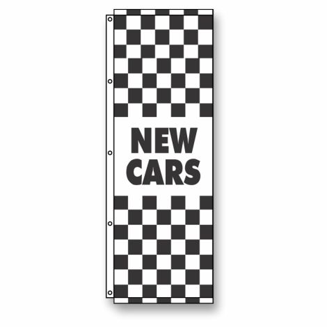 New Cars Checkered Dealership Flag 3.5' x 10'