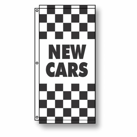 New Cars Checkered Dealership Flag 3.5' x 7'