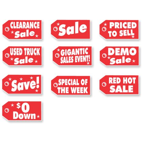 Gigantic Coroplast Red Tag Window Signs