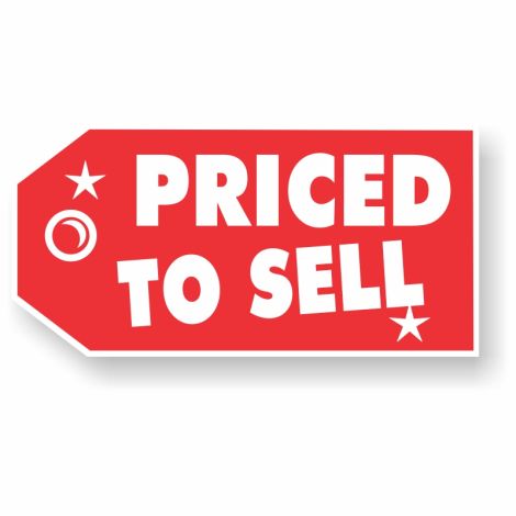 Giantic Coroplast Red Tag Window Signs - Priced To Sell