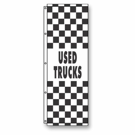 Used Trucks Checkered Dealership Flag 3.5' x 10'