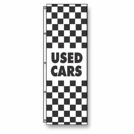 Used Cars Checkered Dealership Flag 3.5' x 10'