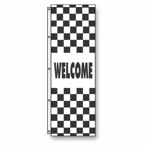 Welcome Checkered Dealership Flag