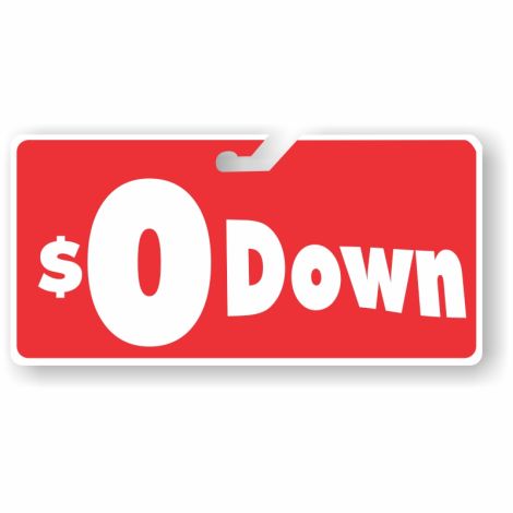 Coroplast Windshield Signs - $0 Down (Red)