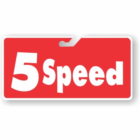 Coroplast Windshield Signs - 5 Speed (Red)