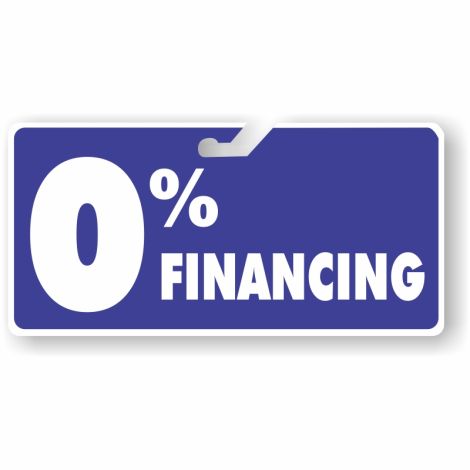 Coroplast Windshield Signs - 0% Financing (Blue)