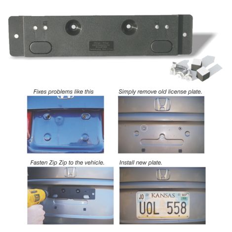 Zip Zip Fastening System for Licence Plates