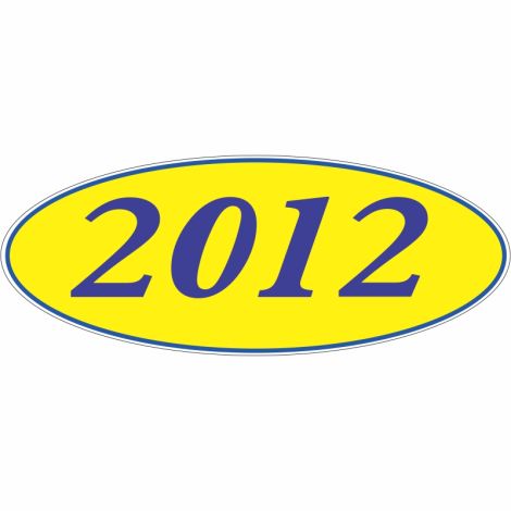 E-Z Oval Year Model Sign - 2012 - Blue/Yellow