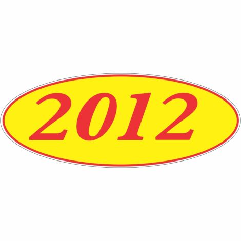 E-Z Oval Year Model Sign - 2012 - Red/Yellow