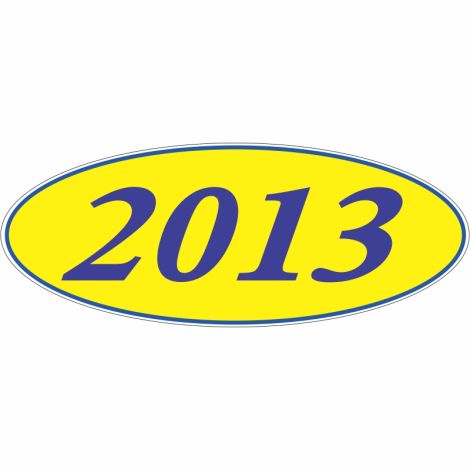 E-Z Oval Year Model Sign - 2013 - Blue/Yellow