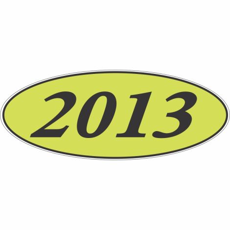 E-Z Oval Year Model Sign - 2013 - Black/Chartreuse