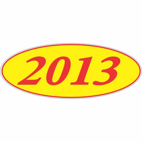 E-Z Oval Year Model Sign - 2013 - Red/Yellow