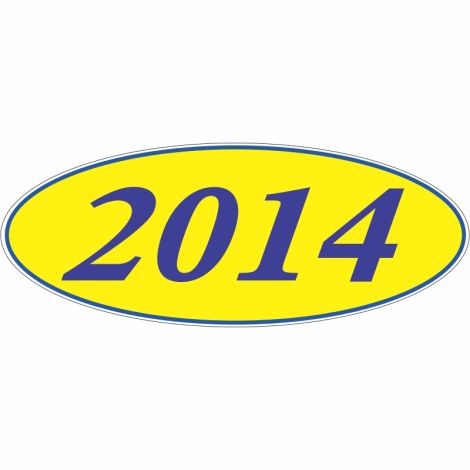 E-Z Oval Year Model Sign - 2014 - Blue/Yellow
