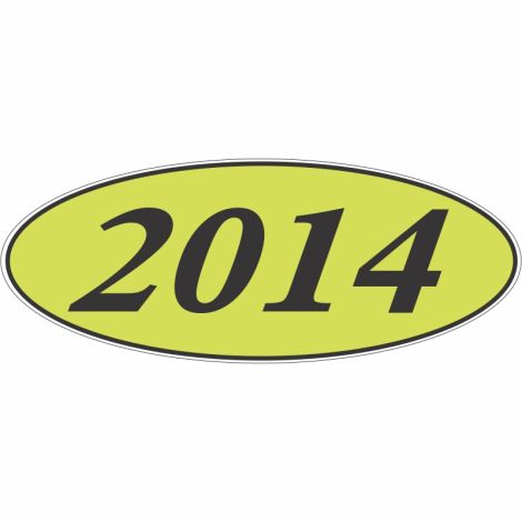 E-Z Oval Year Model Sign - 2014 - Black/Chartreuse