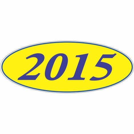 E-Z Oval Year Model Sign - 2015 - Blue/Yellow