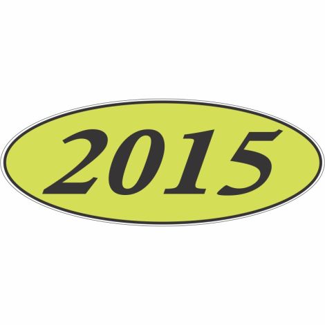 E-Z Oval Year Model Sign - 2015 - Black/Chartreuse