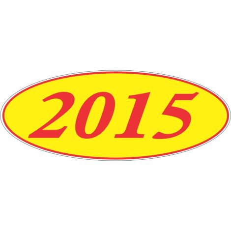 E-Z Oval Year Model Sign - 2015 - Red/Yellow