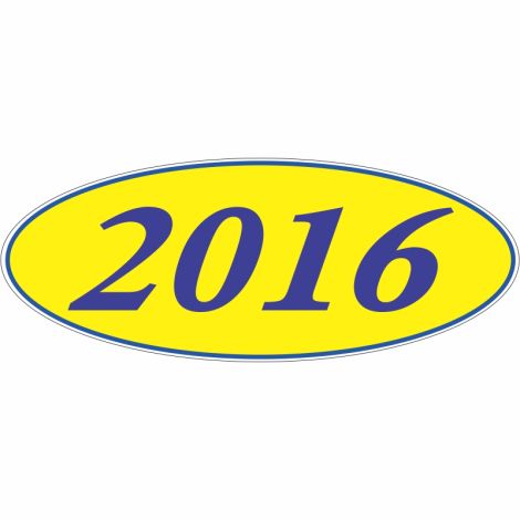 E-Z Oval Year Model Sign - 2016 - Blue/Yellow