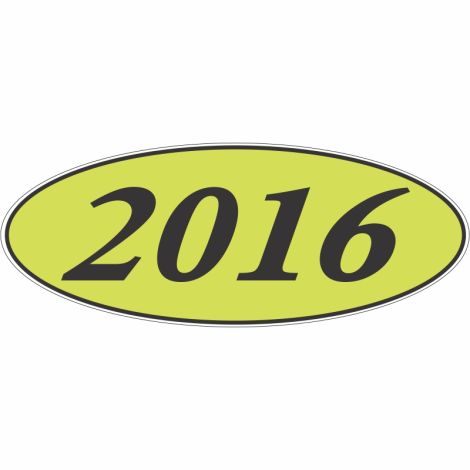 E-Z Oval Year Model Sign - 2016 - Black/Chartreuse