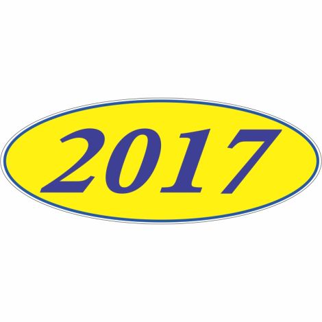 E-Z Oval Year Model Sign - 2017 - Blue/Yellow