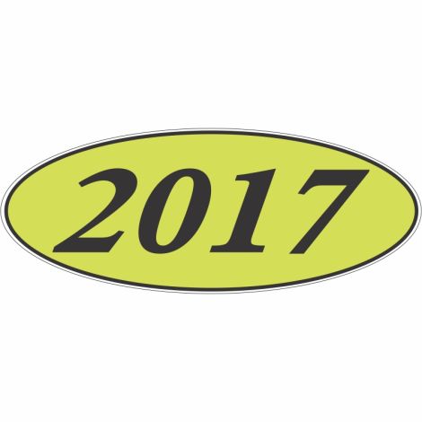 E-Z Oval Year Model Sign - 2017 - Black/Chartreuse