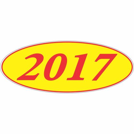 E-Z Oval Year Model Sign - 2017 - Red/Yellow