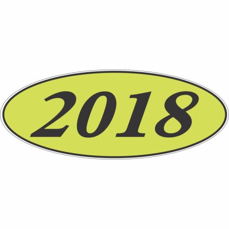 E-Z Oval Year Model Sign - 2018 - Black/Chartreuse