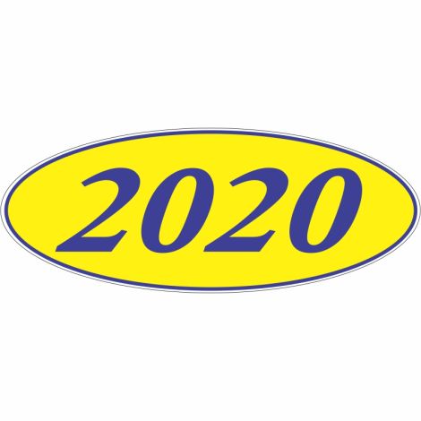E-Z Oval Year Model Sign - 2020 - Blue/Yellow
