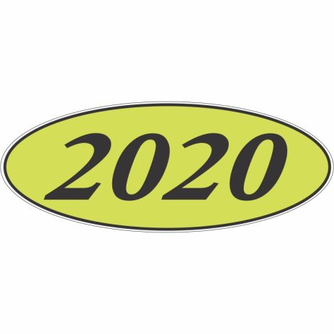 E-Z Oval Year Model Sign - 2020 - Black/Chartreuse