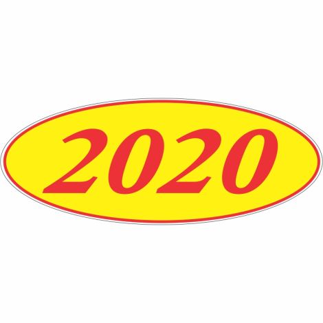 E-Z Oval Year Model Sign - 2020 - Red/Yellow