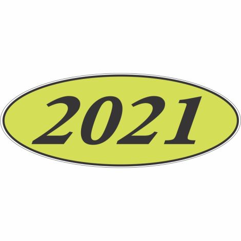 E-Z Oval Year Model Sign - 2021 - Black/Chartreuse