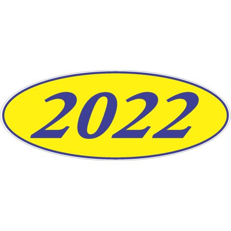 E-Z Oval Year Model Sign - 2022 - Blue/Yellow