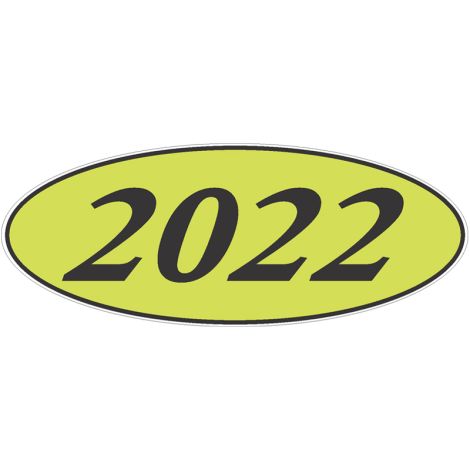 E-Z Oval Year Model Sign - 2022 - Black/Chartreuse