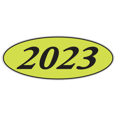 E-Z Oval Year Model Sign - 2023 - Black/Chartreuse