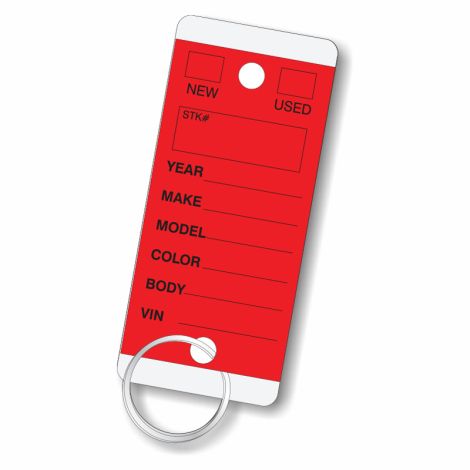 Round Corner Self Laminating Key Tags from EZ - Red