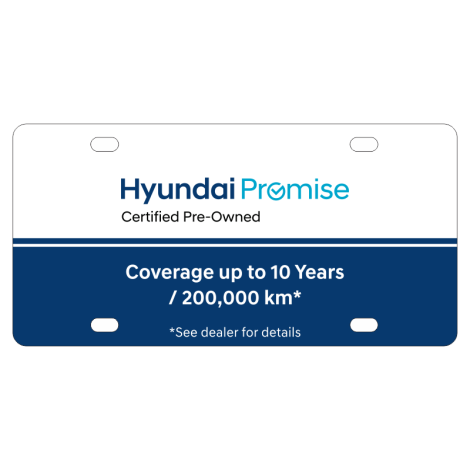 Hyundai Promise CPO Plastic Plate Sign - Coverage up to 10 Years