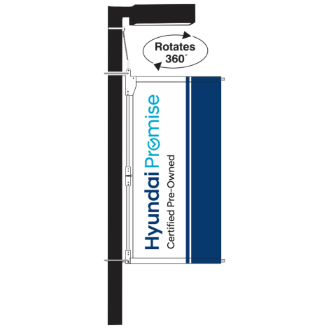 Double Arm Flagmaster for Hyundai Promise CPO Dealership Flags