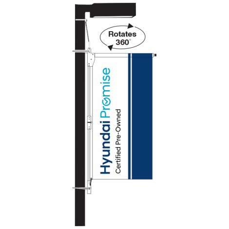 Single Arm Flagmaster for Hyundai Promise CPO Dealership Flags