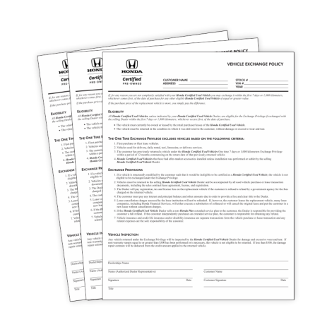 HCPO Exchange Policy Forms