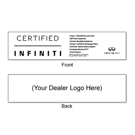 Infiniti Certified Ground Sign for Internet Advertising