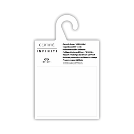 Étiquettes de rétroviseur effaçables à sec VOC Infiniti
