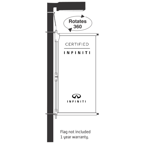Double Arm Flagmaster for Infiniti Certified Program Flags
