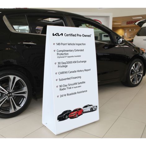 Kia CPO Interior Showroom Sign