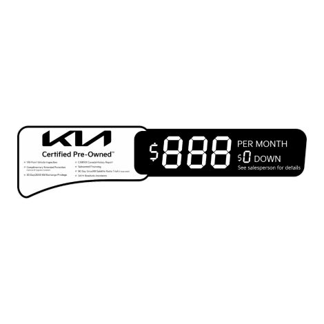 Kia CPO Windshield Price Decals <BR> Per Month