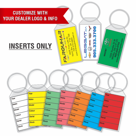 Extra Custom Inserts Only for Soft Clear Plastic Key Tag