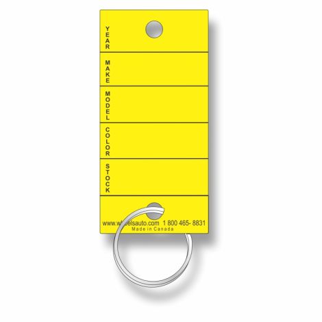 Poly-Tuff Plastic Key Tags - Yellow
