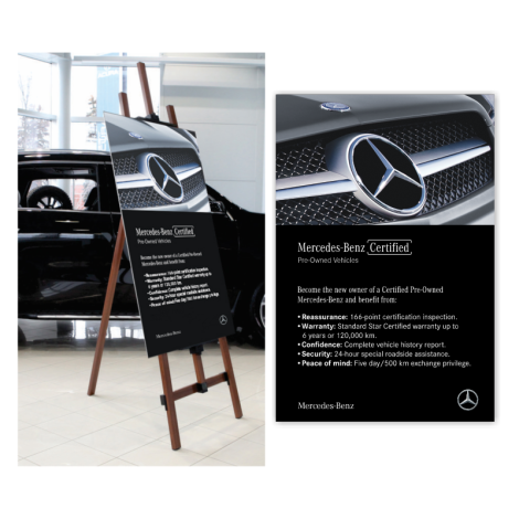 Mercedes-Benz Certified Signs for Display Easel